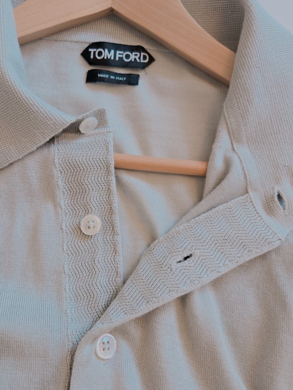 Tom Ford Mint Green Long-Sleeve Polo Shirt - Picture 5 of 8